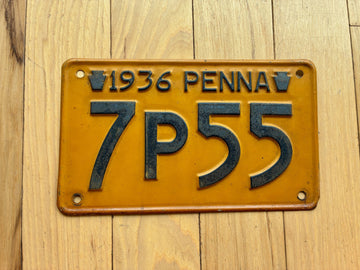 1936 Pennsylvania License Plate