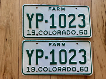 Pair of 1960 Colorado Farm License Plates
