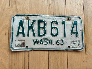 1963 Washington State License Plate - Check With DOL First For YOM