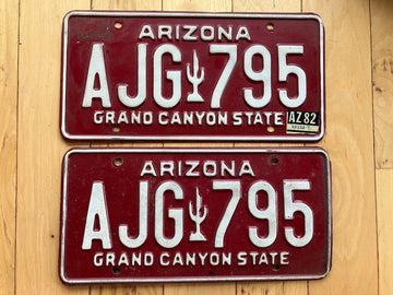 Pair of 1982 Arizona License Plates