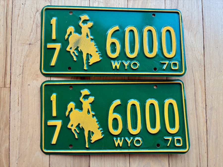 1970 Pair of Wyoming License Plates