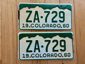 Pair of 1960 Colorado License Plates