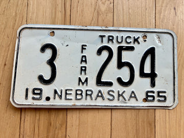 1965 Nebraska Farm Truck License Plate