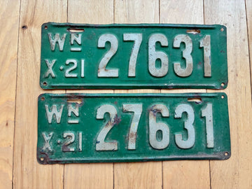 1921 Pair of Washington State License Plates