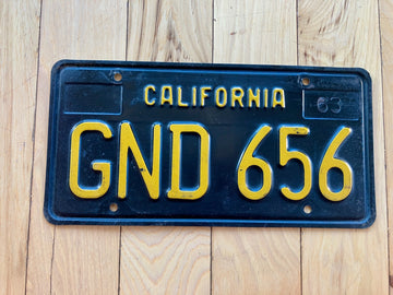 1963 California License Plate
