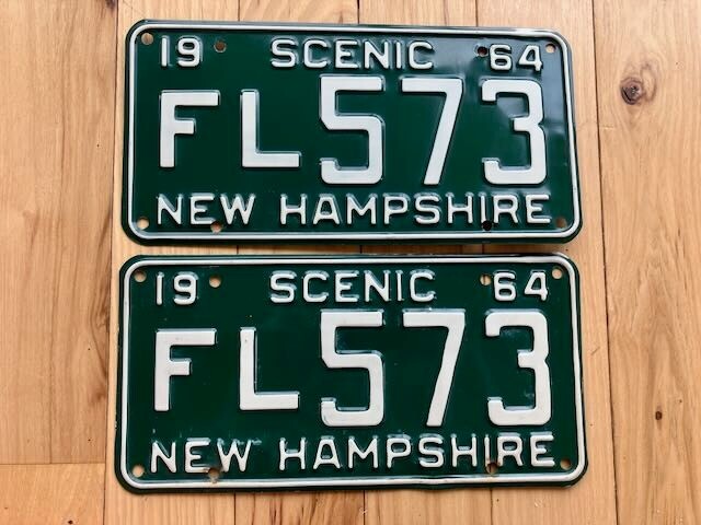 Pair of 1964 New Hampshire License Plates
