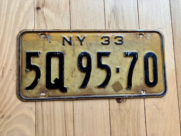1933 New York License Plate