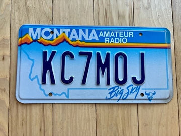 1991 Base Montana Amateur Radio License Plate
