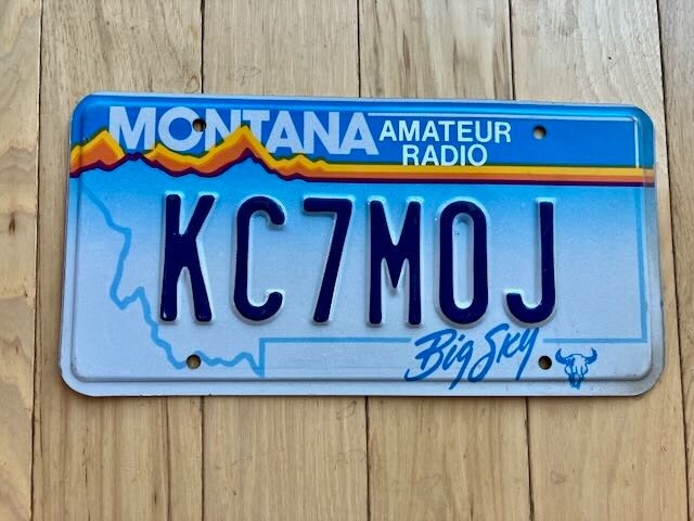 1991 Base Montana Amateur Radio License Plate