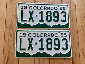Pair of 1965 Colorado License Plates