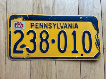 1966 Pennsylvania License Plate