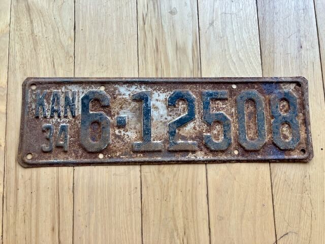 1934 Kansas License Plate