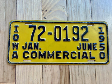 1950 Iowa Commercial License Plate