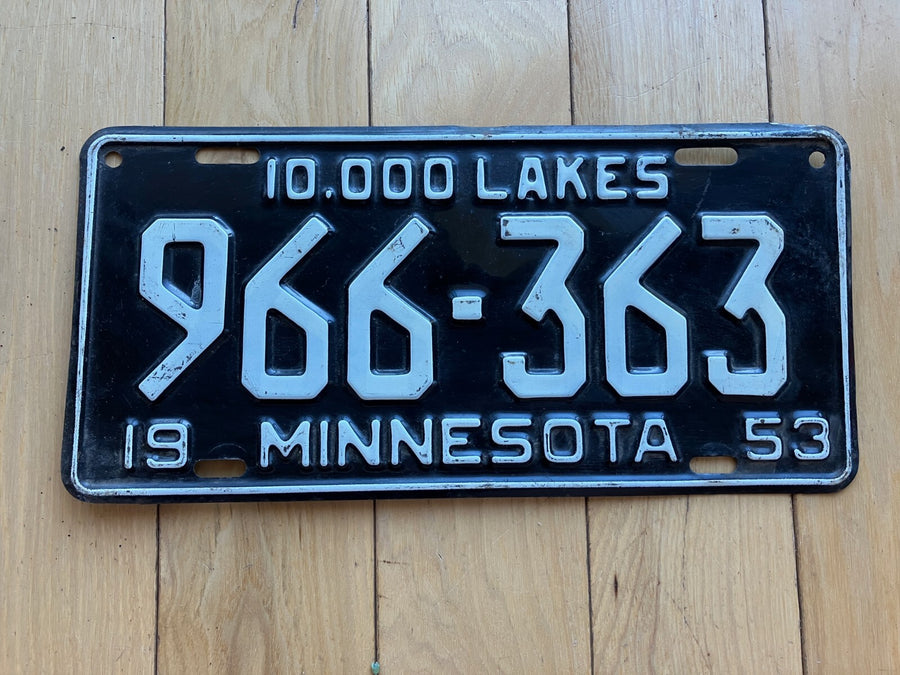 1953 Minnesota License Plate