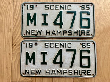 Pair of 1965 New Hampshire License Plates