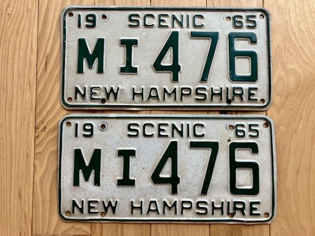 Pair of 1965 New Hampshire License Plates