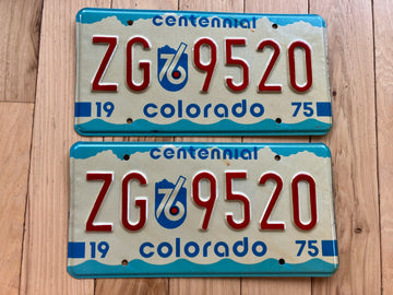 Pair of 1975 Colorado License Plates