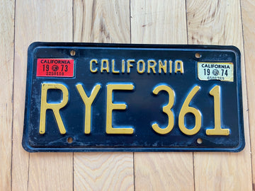1973 1974 California License Plate