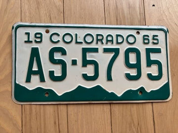 1965 Colorado License Plate