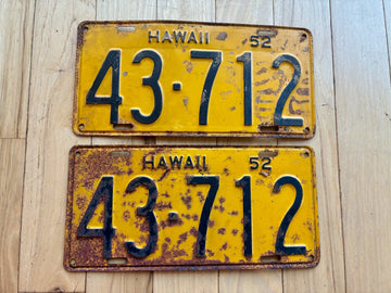 1952 Pair of Hawaii Truck License Plates