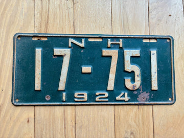 1924 New Hampshire License Plate