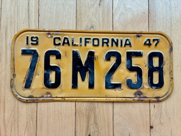 1947 California License Plate