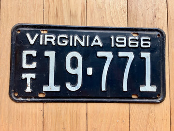 1966 Virginia Car Trailer License Plate