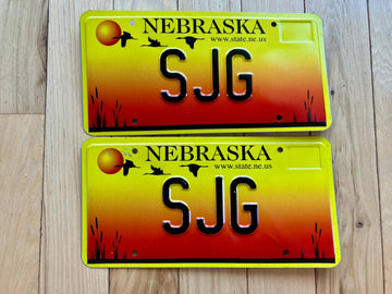 2005 Nebraska Pair of Vanity License Plates - SJG