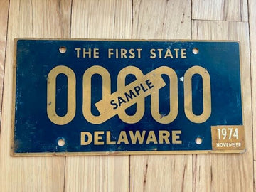 1974 Delaware Sample License Plate