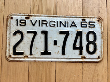 1965 Virginia License Plate