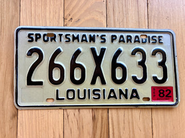 1982 Louisiana License Plate