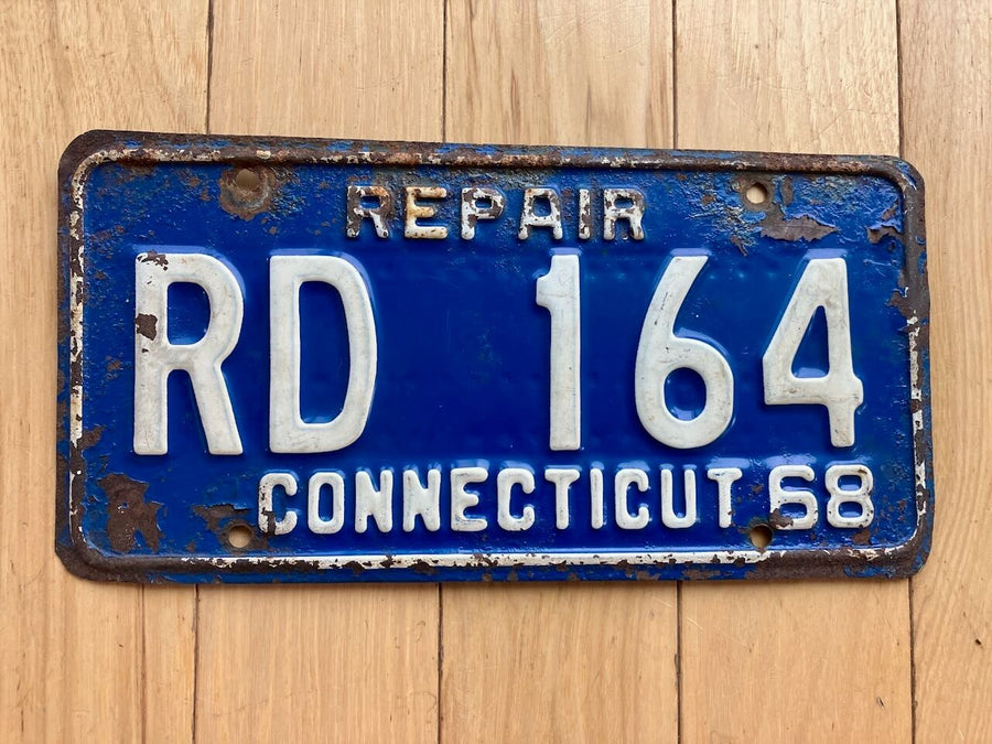 1968 Connecticut Repair License Plate