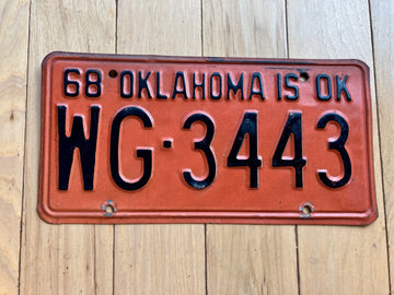 1968 Oklahoma License Plate