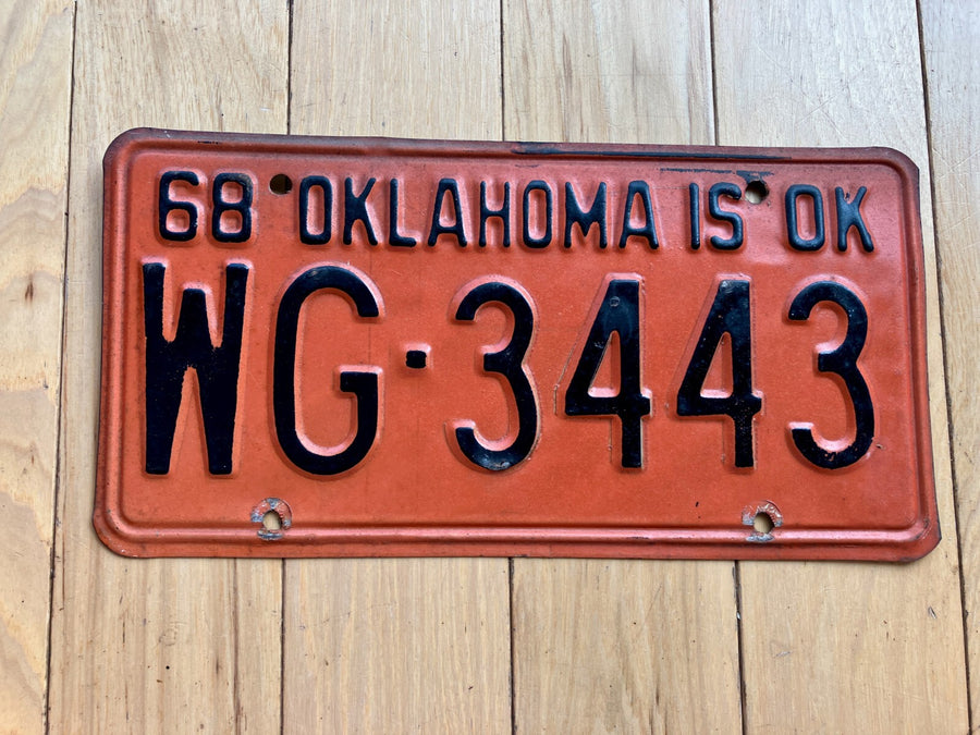 1968 Oklahoma License Plate