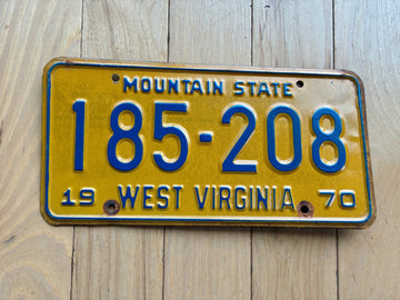 1970 West Virginia License Plate