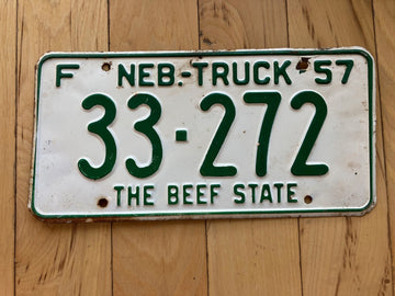 1957 Nebraska Farm Truck License Plate