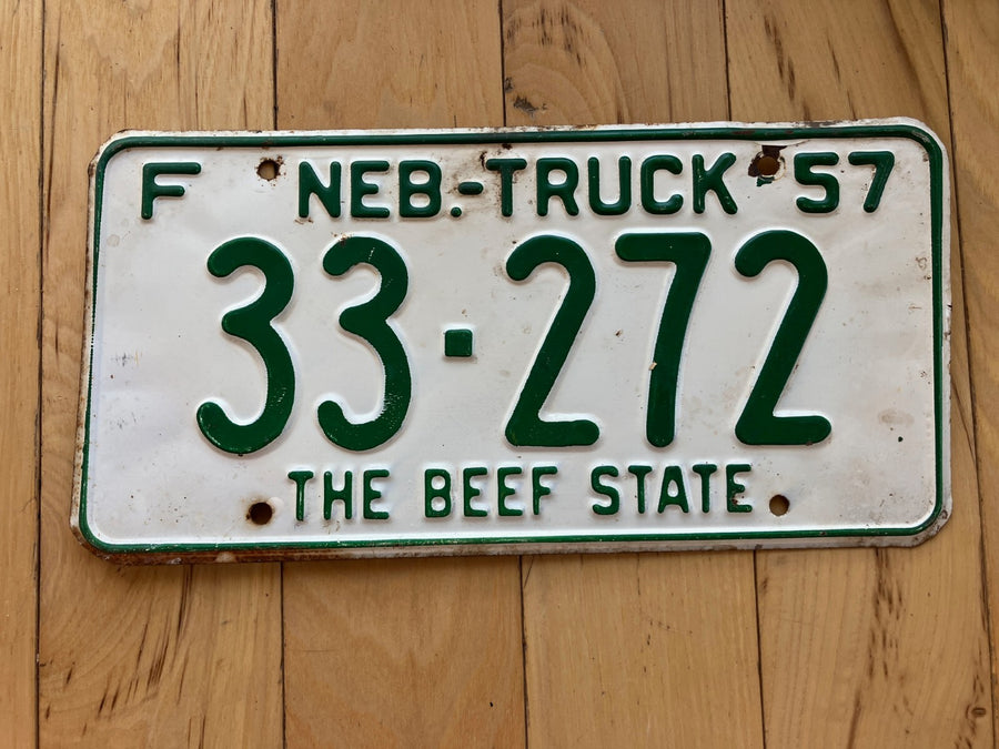 1957 Nebraska Farm Truck License Plate