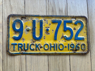 1960 Ohio Truck License Plate