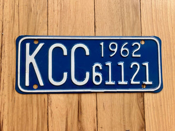 1962 Kansas Corporation Commission License Plate
