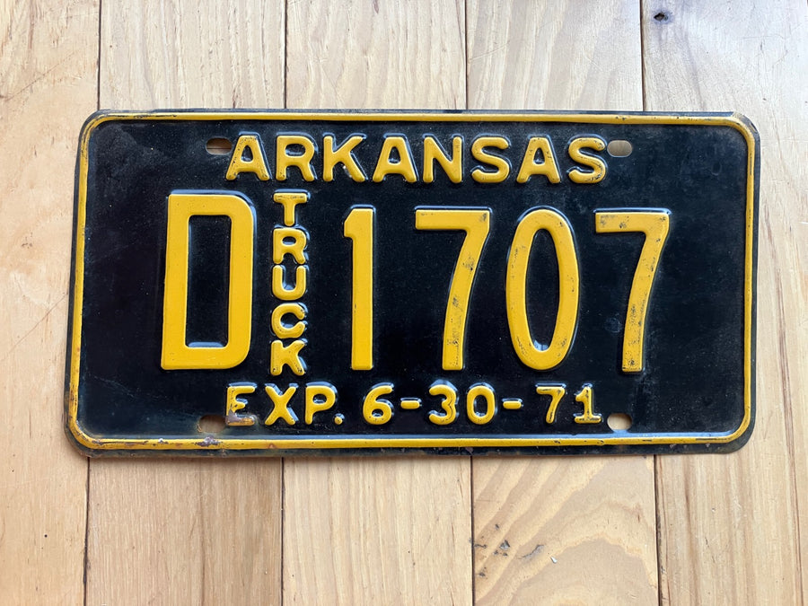 1971 Arkansas Truck License Plate