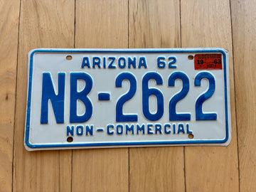 1962 1963 Arizona Pickup Truck License Plate - MVD YOM Clear