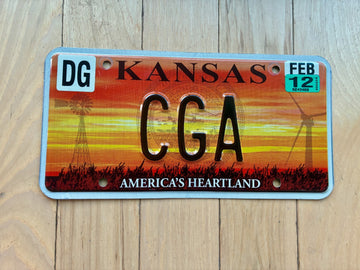 2012 Kansas Vanity License Plate - CGA