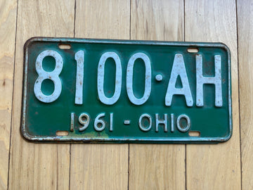 1961 Ohio License Plate