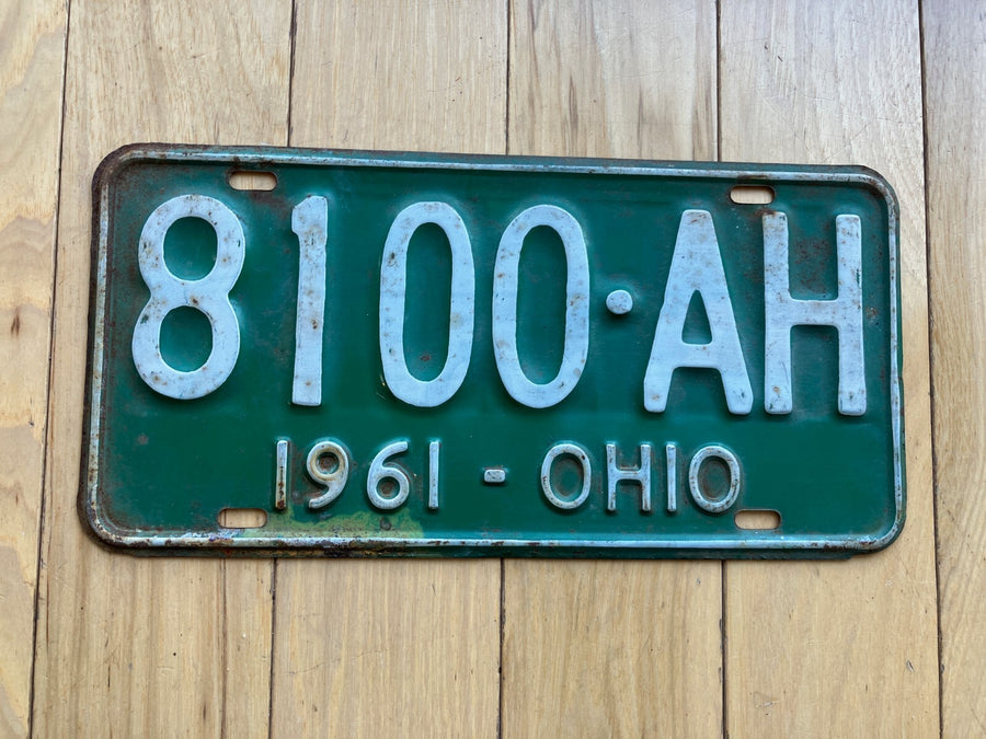 1961 Ohio License Plate