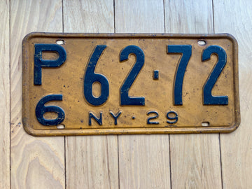 1929 New York License Plate