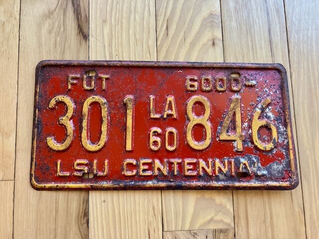 1960 Louisiana License Plate / LSU Centennial