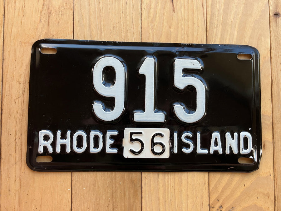 1956 Rhode Island License Plate - Low Number