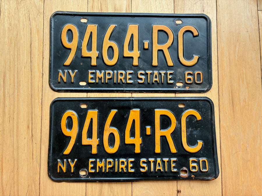 Pair of 1960 New York License Plates
