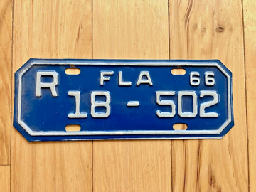 1966 Florida Motorcycle License Plate