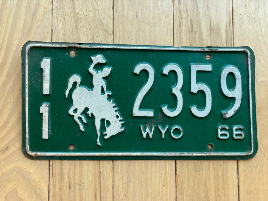 1966 Wyoming License Plate